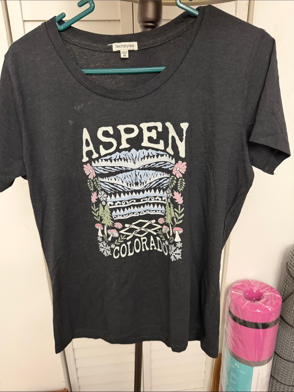 TechStyles Women's Aspen Colorado Graphic Tee - Black